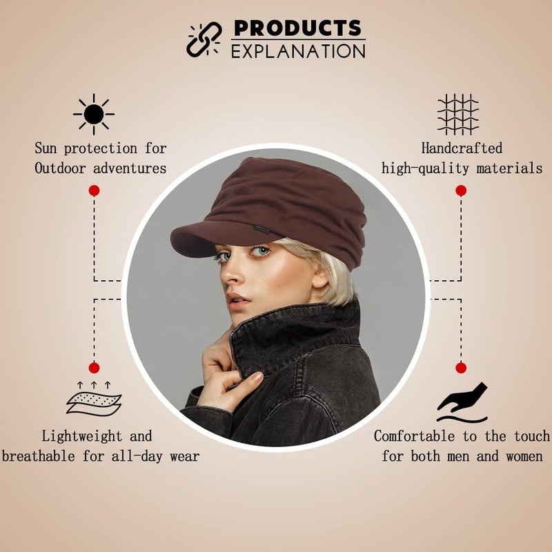 Ruphedy Newsboy Cap for Women Summer Chemo Headwear Hair Loss Cancer Hat with Brim - Image 5